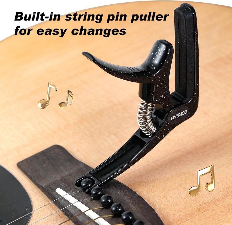 SDREAM Guitar Capo For 6-String Electric and Acoustic Guitars (Black) - Image 5